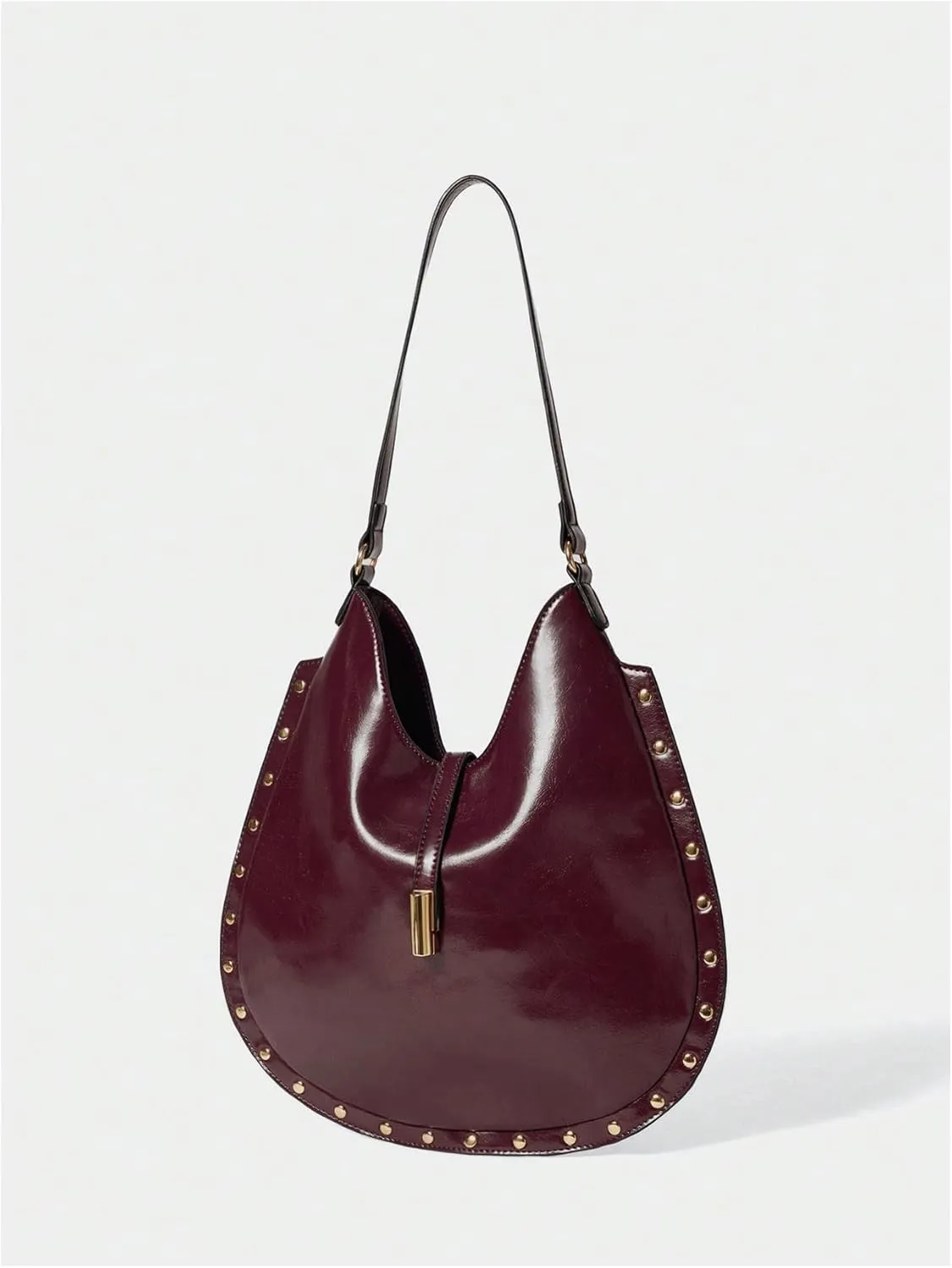 QWINEE Women's Vintage Purse Large Capacity Shoulder Bag Leather Underarm Bags