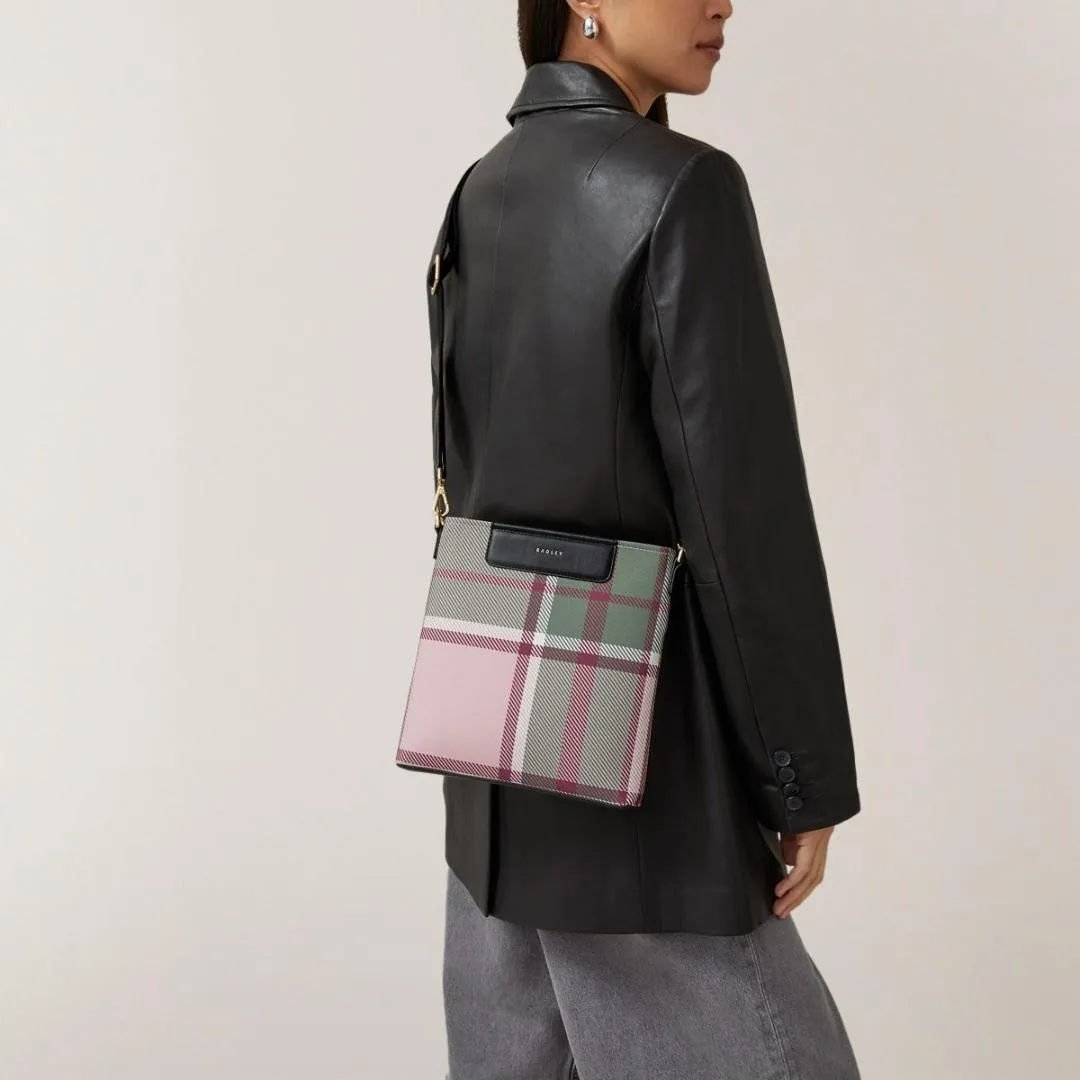 Radley Manor Gardens Check Small Ziptop Crossbody Bag - Racing Green