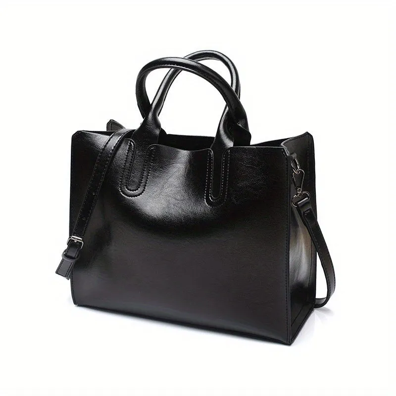 realaiot  Women PU Leather Handbags Tote Bag Soft Retro Designer Large Capacity Multi-pocket Casual Ladies Shoulder Crossbody Bag Christmas Day Gift Purse Cheap On