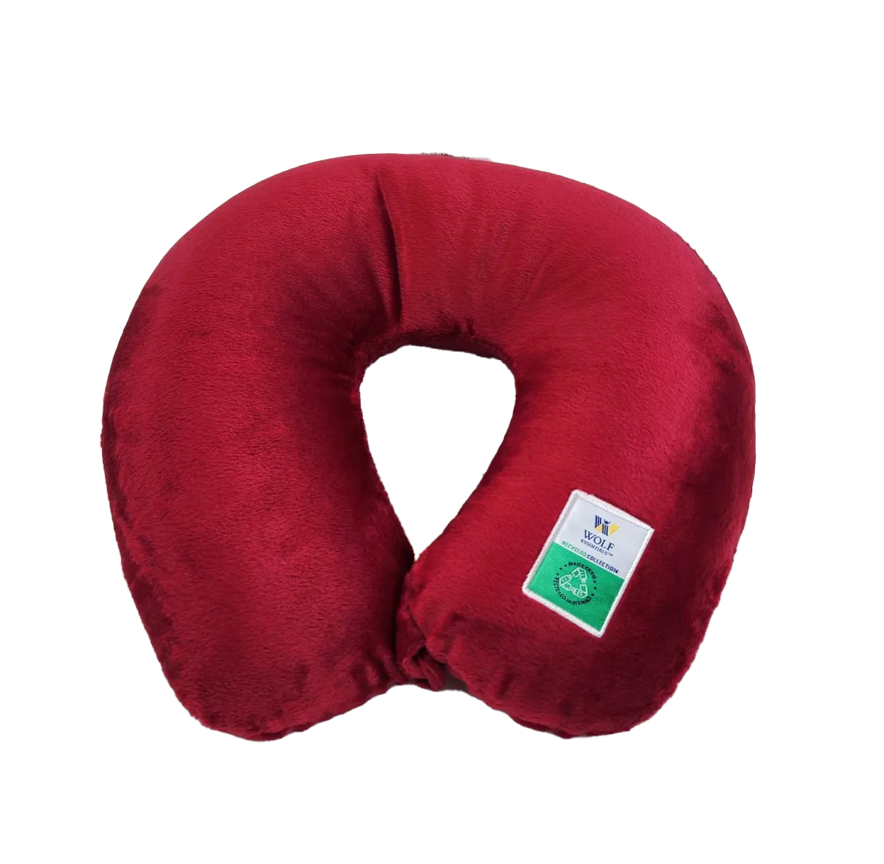 Recycled Fiber Filled Travel Neck Pillow - Adult - Solid Color - 12" x 12" - 5 Colors Available