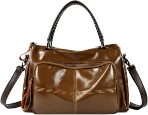 Retro Boston Bag Casual Satchel Handbags for Women Classic Crossbody Purse Shoulder Bag Office Tote Ladies Clutch Work Bag