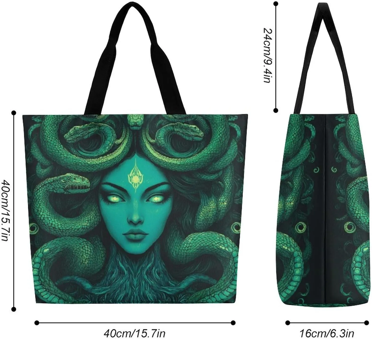 Reusable Grocery Bag for Women, Portable Large Shopping Storage Bag Casual Shoulder Handbags