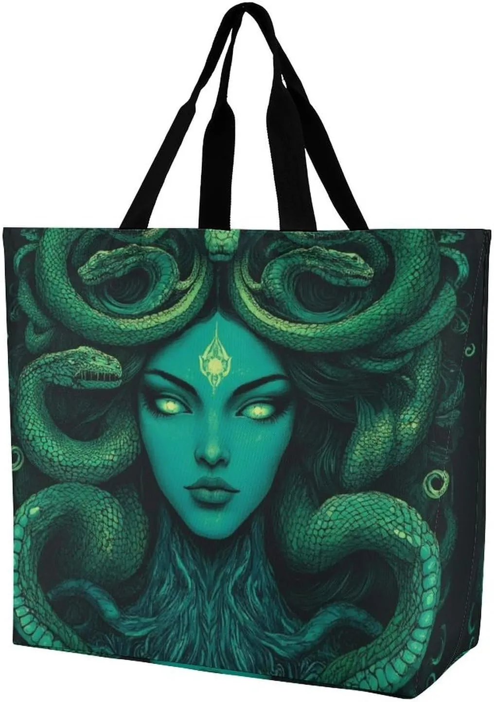 Reusable Grocery Bag for Women, Portable Large Shopping Storage Bag Casual Shoulder Handbags