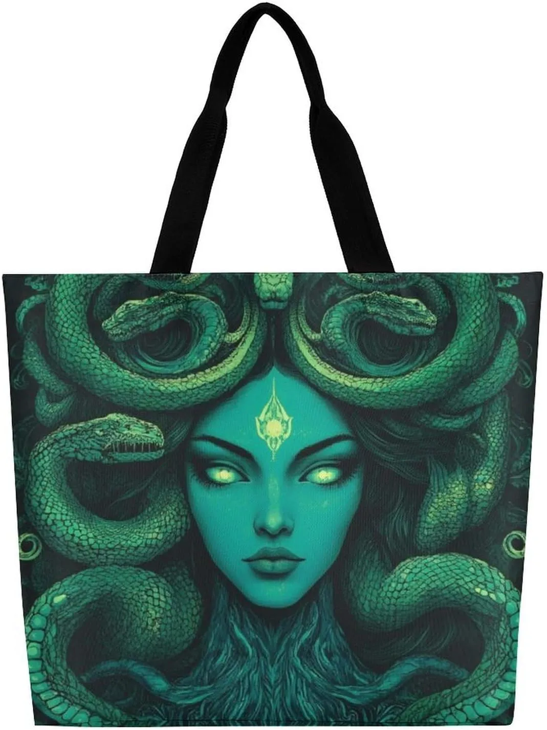 Reusable Grocery Bag for Women, Portable Large Shopping Storage Bag Casual Shoulder Handbags