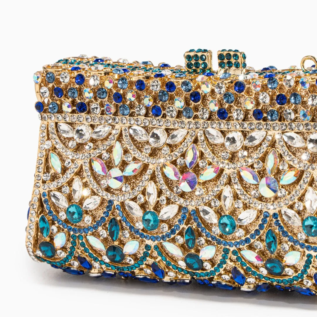 Rhinestone evening clutch bag - luxury beaded handbag for special occasions