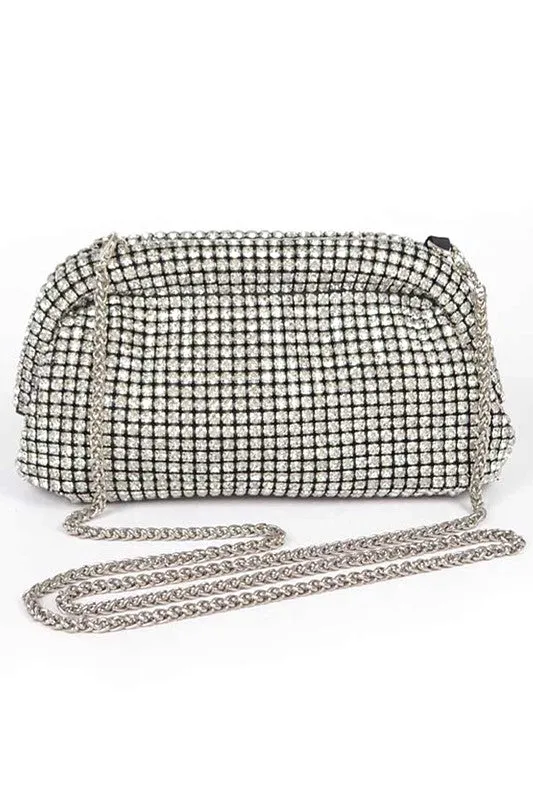 Rhinestone Mesh Soft Clutch