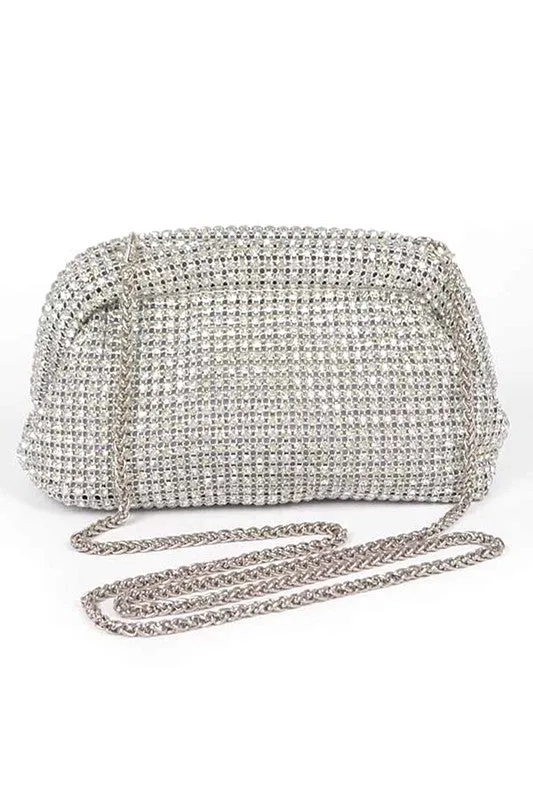 Rhinestone Mesh Soft Clutch