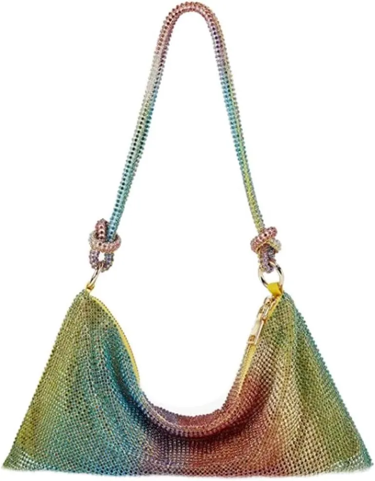 Rhinestone Purse Women's Evening Handbags, Sparkly Hobo Bag for Party Prom Wedding