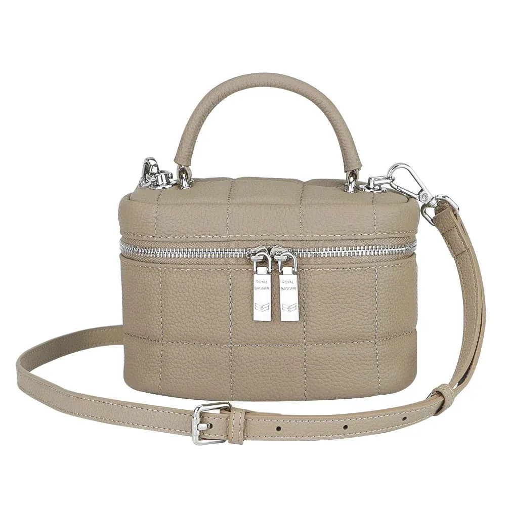 Royal Bagger Genuine Leather Women's Box Handbag, Large Capacity Storage Bags, Casual Fashionable Shoulder Crossbody Bag 1916