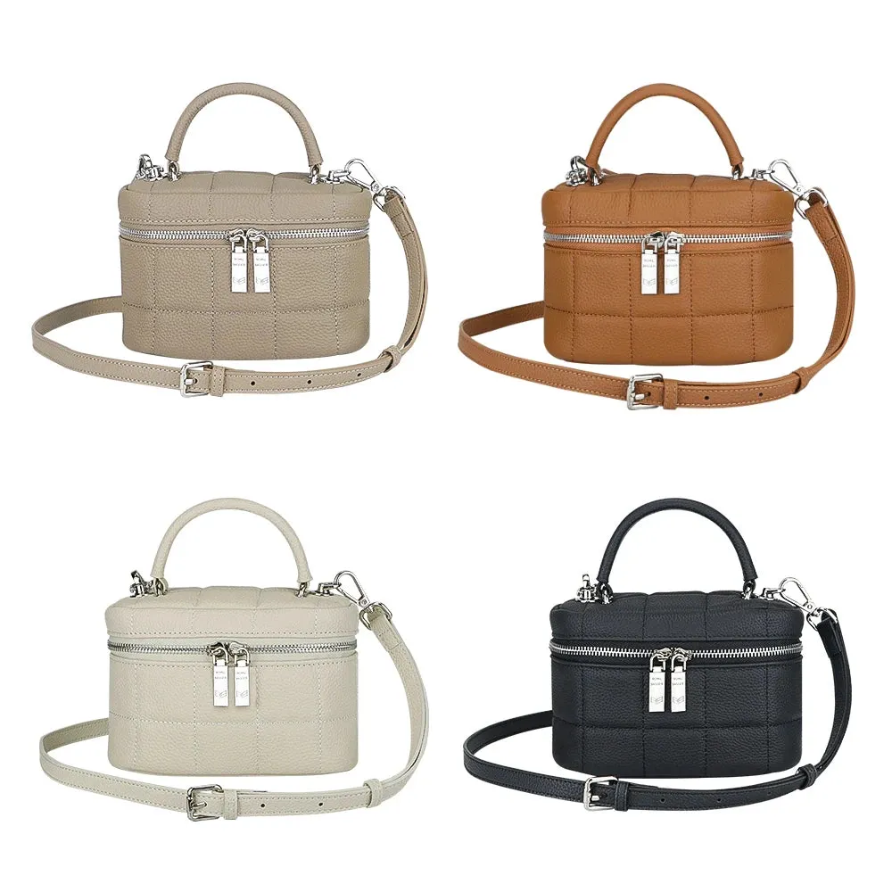 Royal Bagger Genuine Leather Women's Box Handbag, Large Capacity Storage Bags, Casual Fashionable Shoulder Crossbody Bag 1916