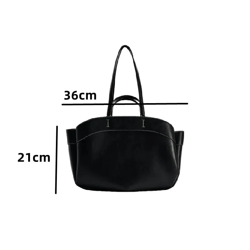 Rumi Casual Vegan Leather Basket Tote