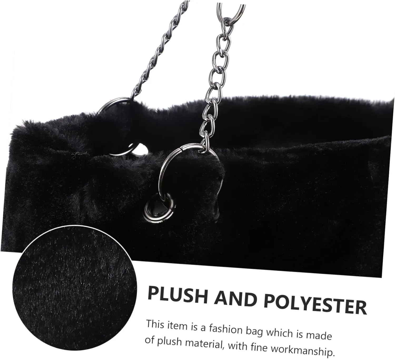 SAFIGLE Handbag Plush Bag Outdoor Carry Bag Plush Tote Bag Plush Leisure Bag Plush Shoulder Bag Winter Tote Bag