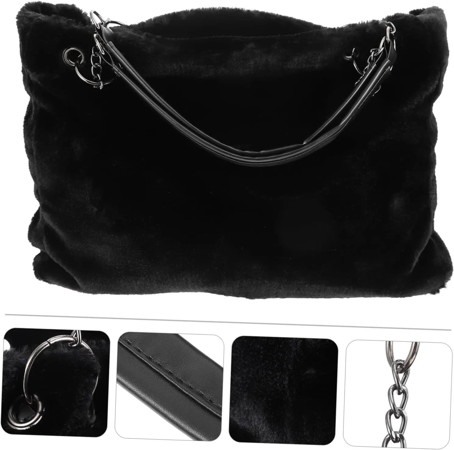 SAFIGLE Handbag Plush Bag Outdoor Carry Bag Plush Tote Bag Plush Leisure Bag Plush Shoulder Bag Winter Tote Bag
