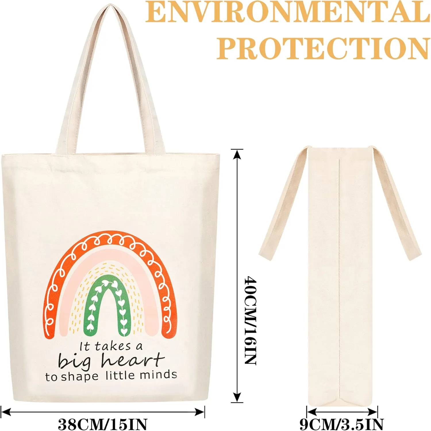 SAIWEILAI ONLINE 8 Pieces Teacher Canvas Totes Bag Teacher Appreciation Gifts Teacher of the Year Appreciation Gifts