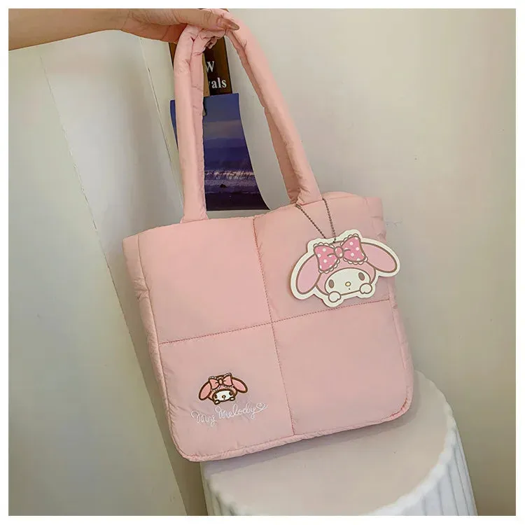 Sanrio My Melody Puffer Shoulder Bag | Puffy Tote Bag