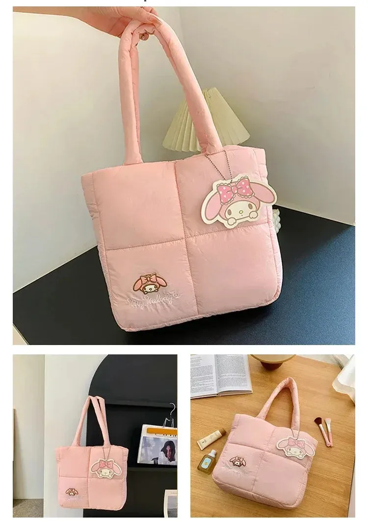 Sanrio My Melody Puffer Shoulder Bag | Puffy Tote Bag