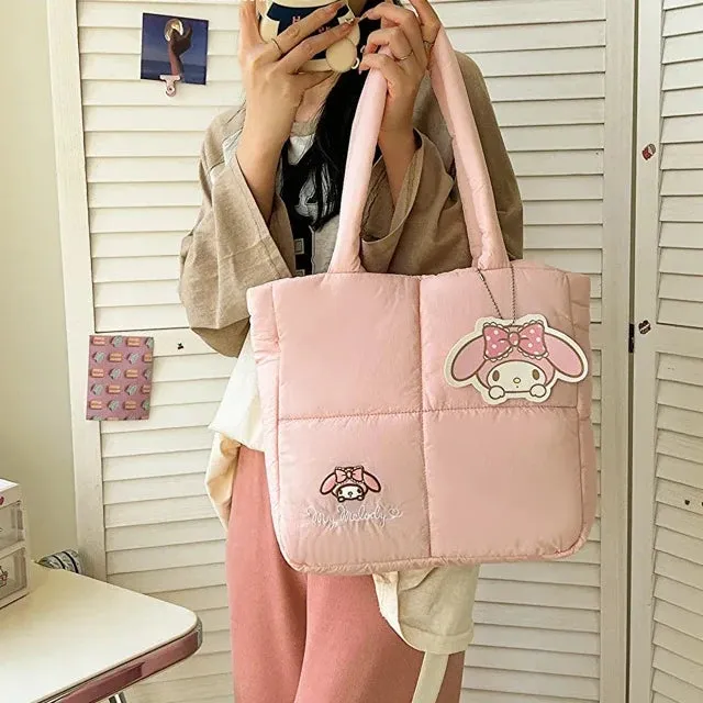 Sanrio My Melody Puffer Shoulder Bag | Puffy Tote Bag