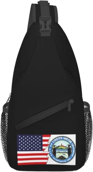 Seal Of Costa Mesa, California And America Crossbody Bags For Women Men Chest Backpack Gym Shoulder Bag Travel Outdoor Sports Casual Crossbody Bags
