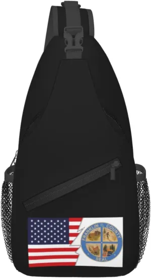 Seal Of Franklin County, New York And America Crossbody Bags For Women Men Chest Backpack Gym Shoulder Bag Travel Outdoor Sports Casual Crossbody Bags