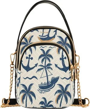 senya Tropical Spear 2 Crossbody Handbags for Women Casual Leather Shoulder Phone Purse