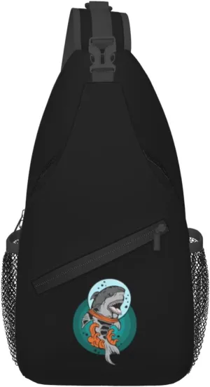 Sharks And Waves Crossbody Bags For Women Men Chest Backpack Gym Shoulder Bag Travel Outdoor Sports Casual Crossbody Bags