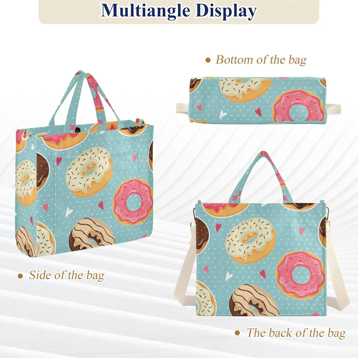 Shepherd Dog Cute Shoulder Tote Women Beach Travel Tote Aesthetic Purses Tote Bag with Pockets