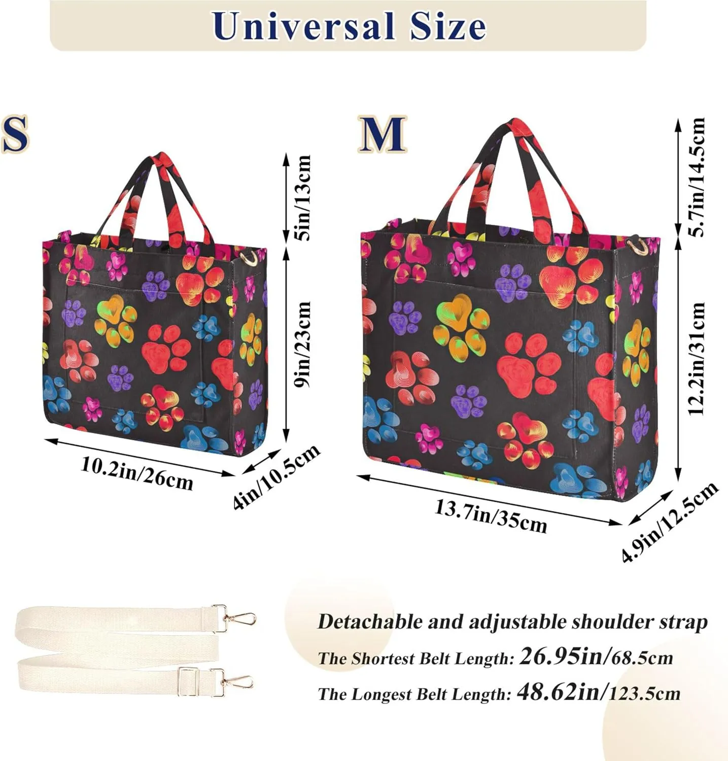 Shepherd Dog Cute Shoulder Tote Women Beach Travel Tote Aesthetic Purses Tote Bag with Pockets