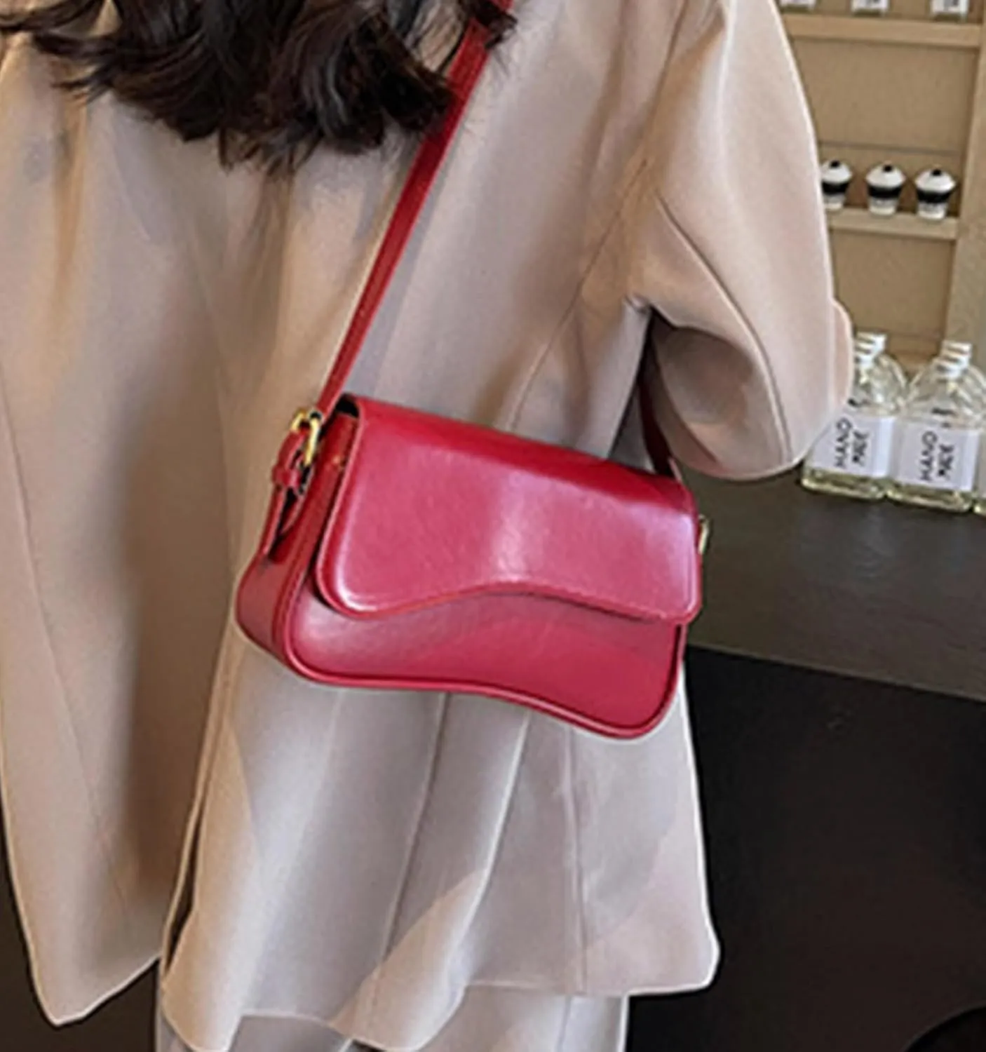 Shoulder Bag for Women Y2K Trendy Purse Vegan Leather Hobo Handbags Clutch Saddle Bag with 2 Removable Strap