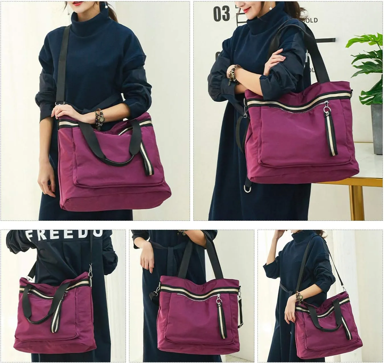 Shoulder Handbags for Women Large Capacity Tote Purses Travel Purses and Handbags with Removable Shoulder Strap