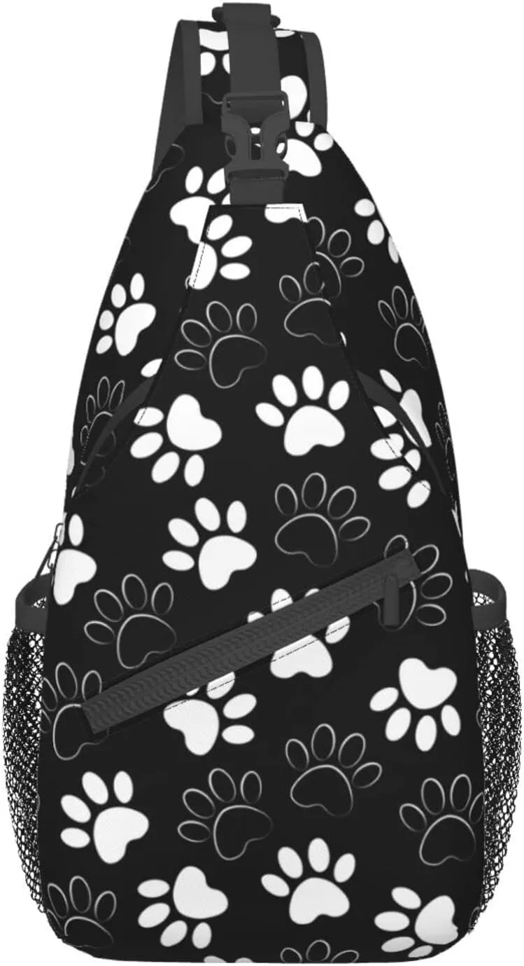 Sling Backpack, Dog Paw Sling Chest Bag Travel Hiking Daypack For Purses Shoulder Body Bag Women & Men's