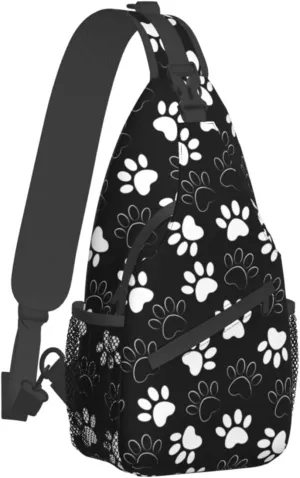 Sling Backpack, Dog Paw Sling Chest Bag Travel Hiking Daypack For Purses Shoulder Body Bag Women & Men's