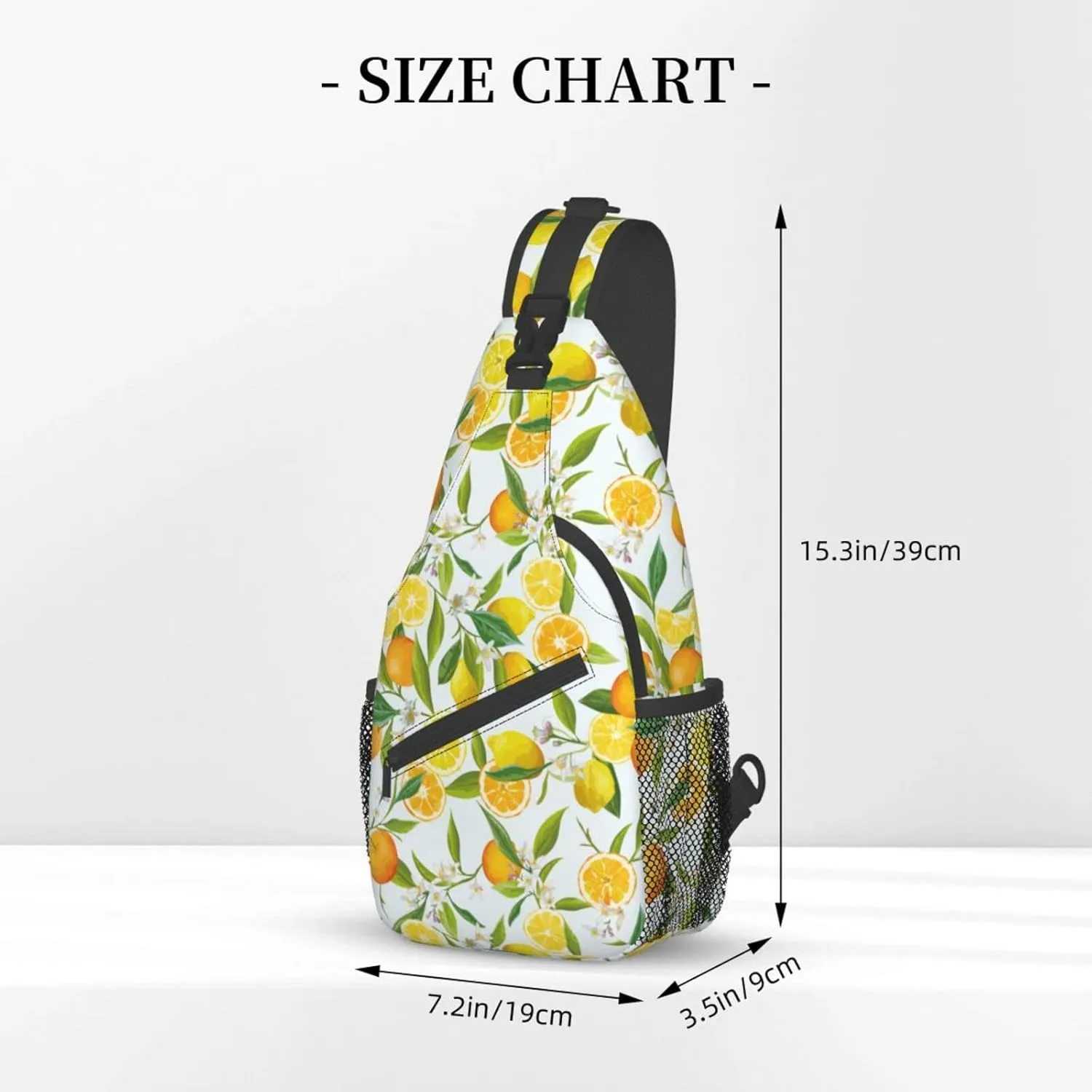 Sling Bag, Orange And Lemon Crossbody Sling Backpack Travel Hiking Chest Bag Daypack For Purses Shoulder Body Bag Women Men'S