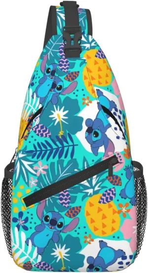 Sling Bag,Stitch Crossbody Sling Backpack Travel Hiking Chest Bag Daypack for Purses Shoulder Bag Women Men's