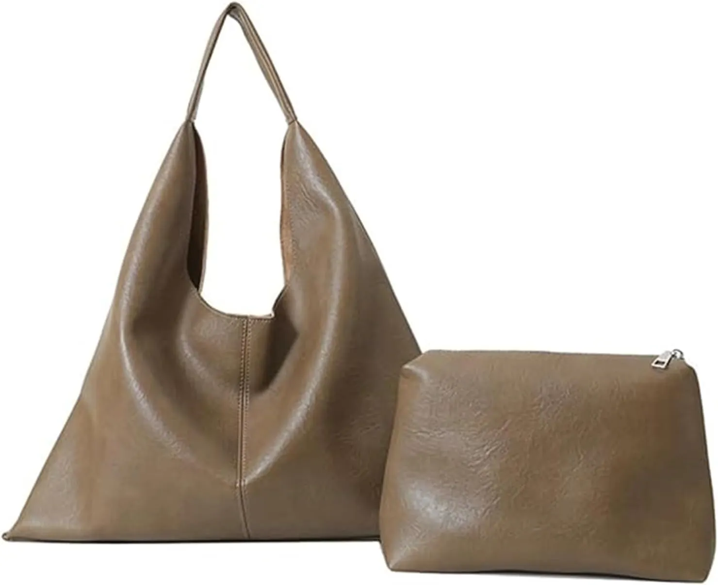 Slouchy Hobo Bags for Women Tote Bag Retro Soft Vegan Leather Crossbody Shoulder Bag Large Capacity Purses Handbags
