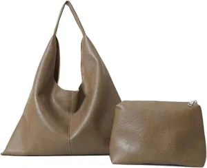Slouchy Hobo Bags for Women Tote Bag Retro Soft Vegan Leather Crossbody Shoulder Bag Large Capacity Purses Handbags