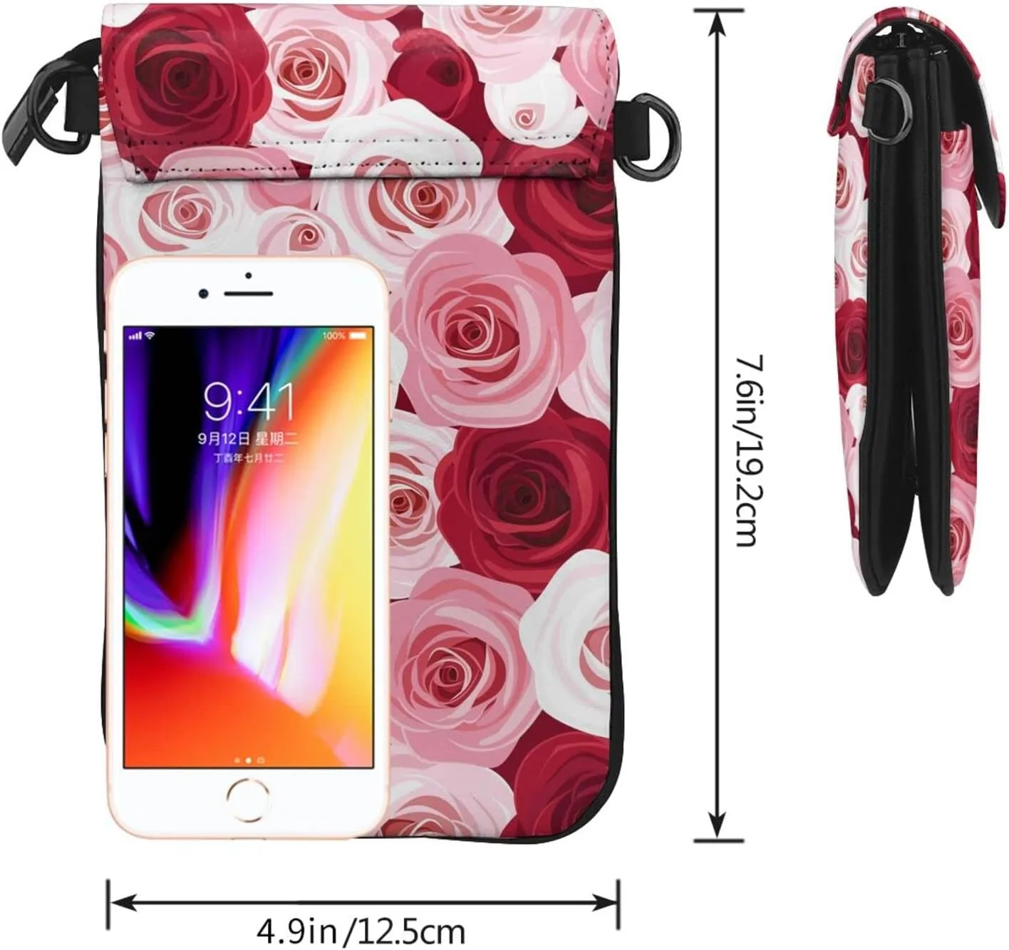 Small Crossbody Bag For Women,Leather Phone Purse Women'S Shoulder Handbags Wallet Purse -Spider On The Web