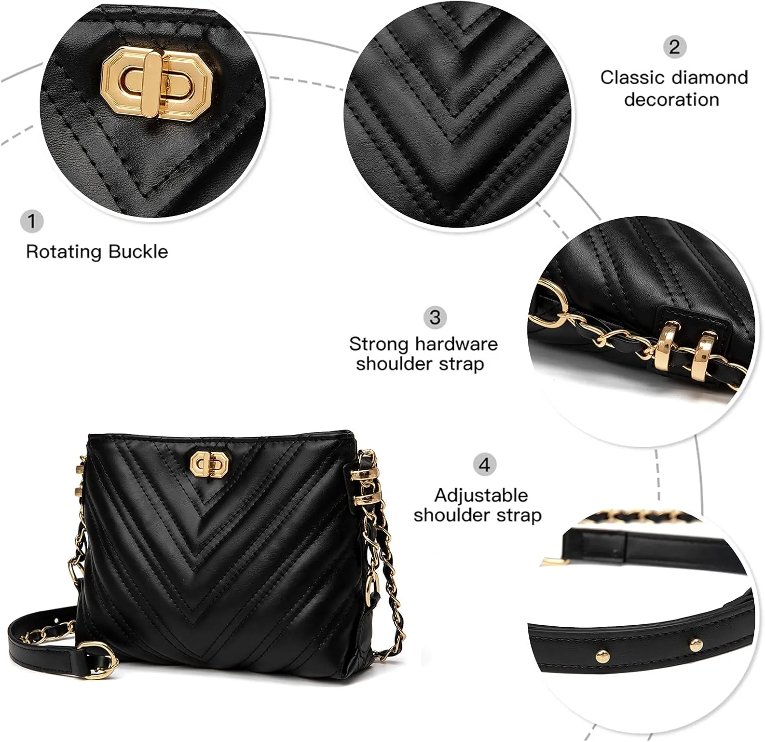 Small Crossbody Bags for Women Purses Fashion Leather Lightweight Handbags Shoulder Bag