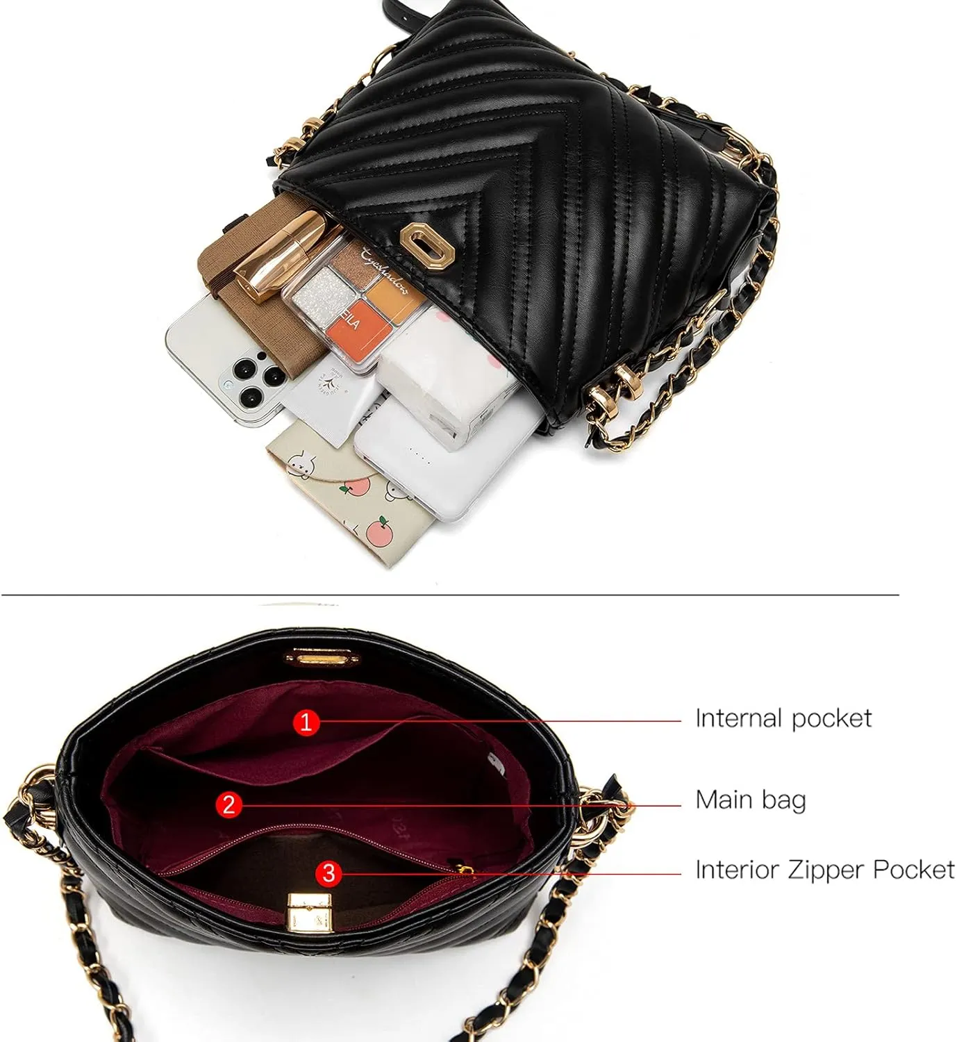Small Crossbody Bags for Women Purses Fashion Leather Lightweight Handbags Shoulder Bag