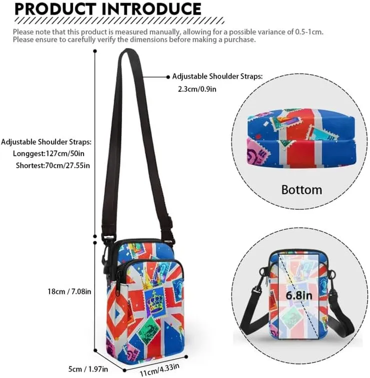 Small Crossbody Bags for Women, Rustic Floral Fruits Print Mini Cell Phone Purses with Crossbody Strap Shoulder Bag