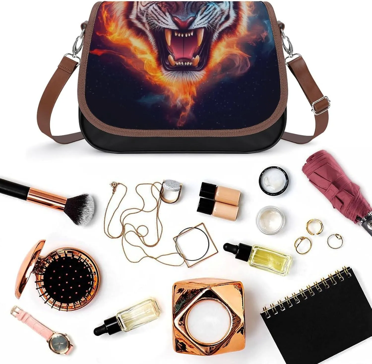 Small Crossbody Handbags Pu Leather Purse Travel Shoulder Bag with Adjustable Strap