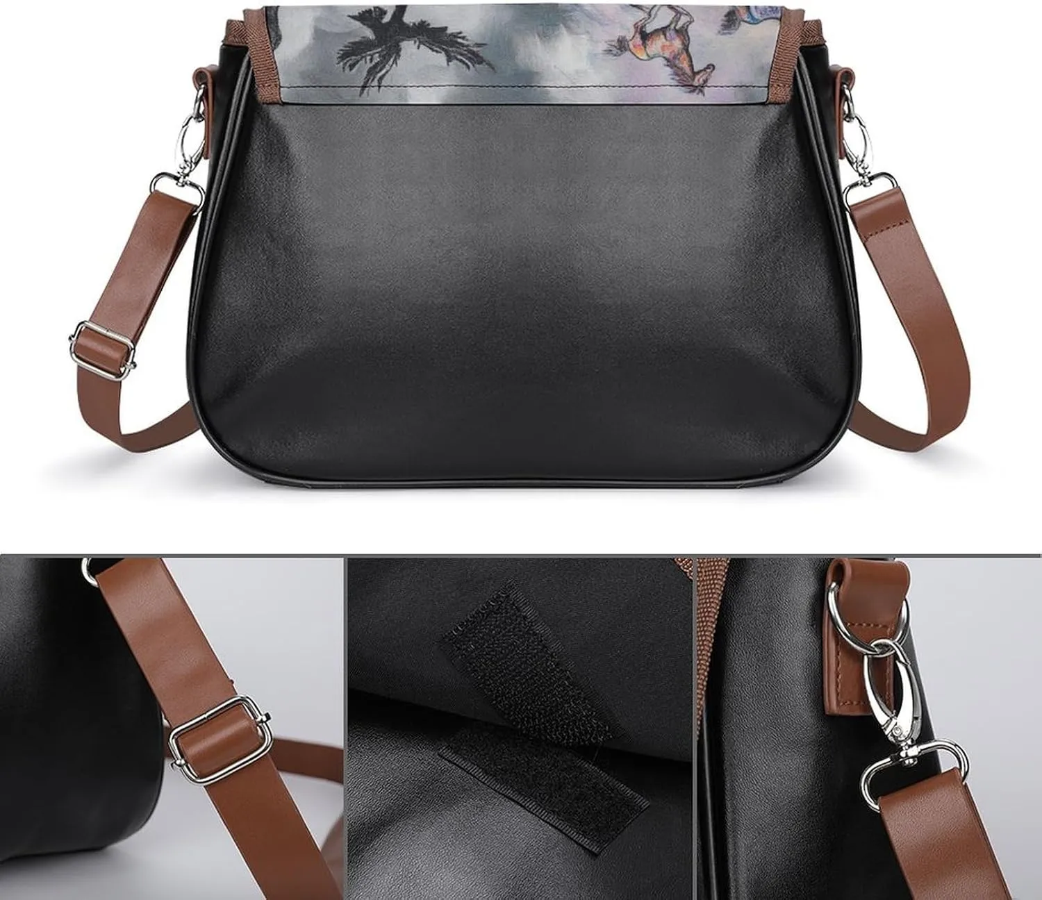 Small Crossbody Handbags Pu Leather Purse Travel Shoulder Bag with Adjustable Strap