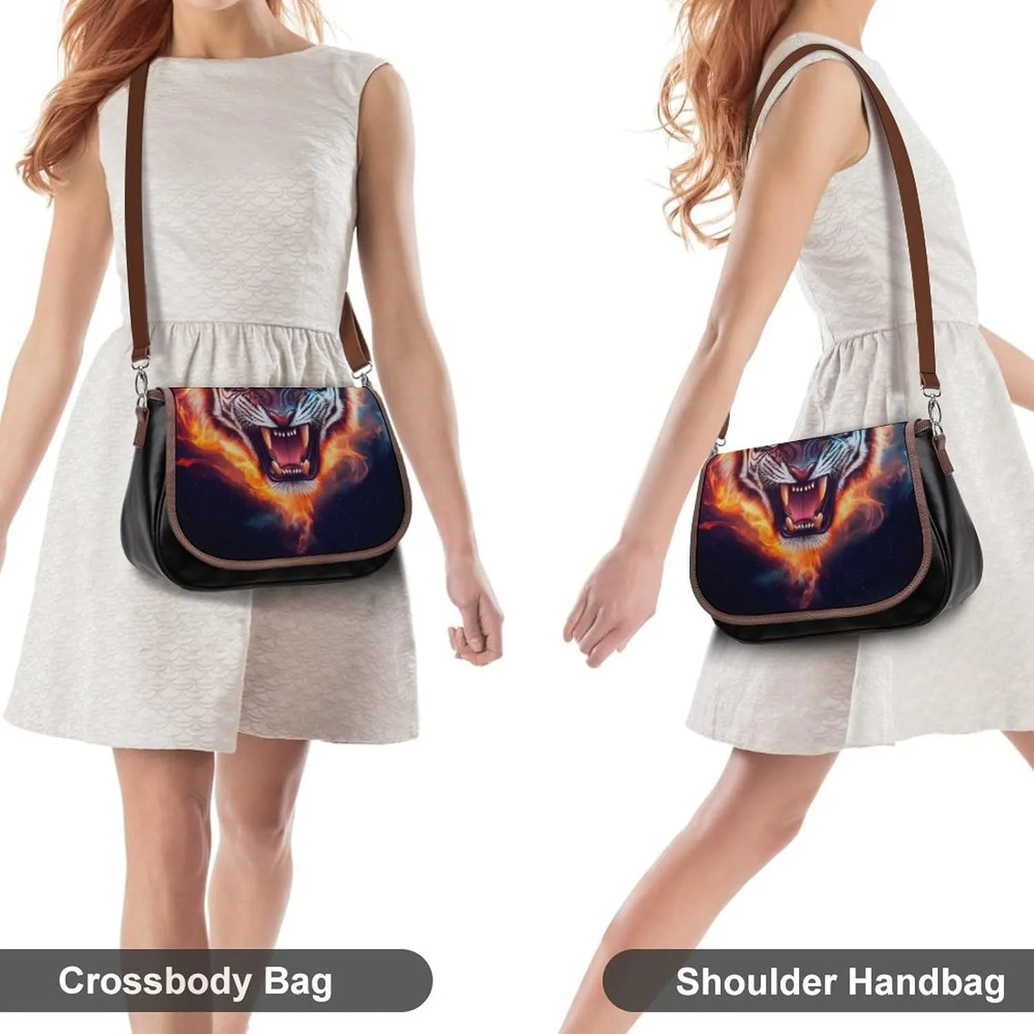 Small Crossbody Handbags Pu Leather Purse Travel Shoulder Bag with Adjustable Strap