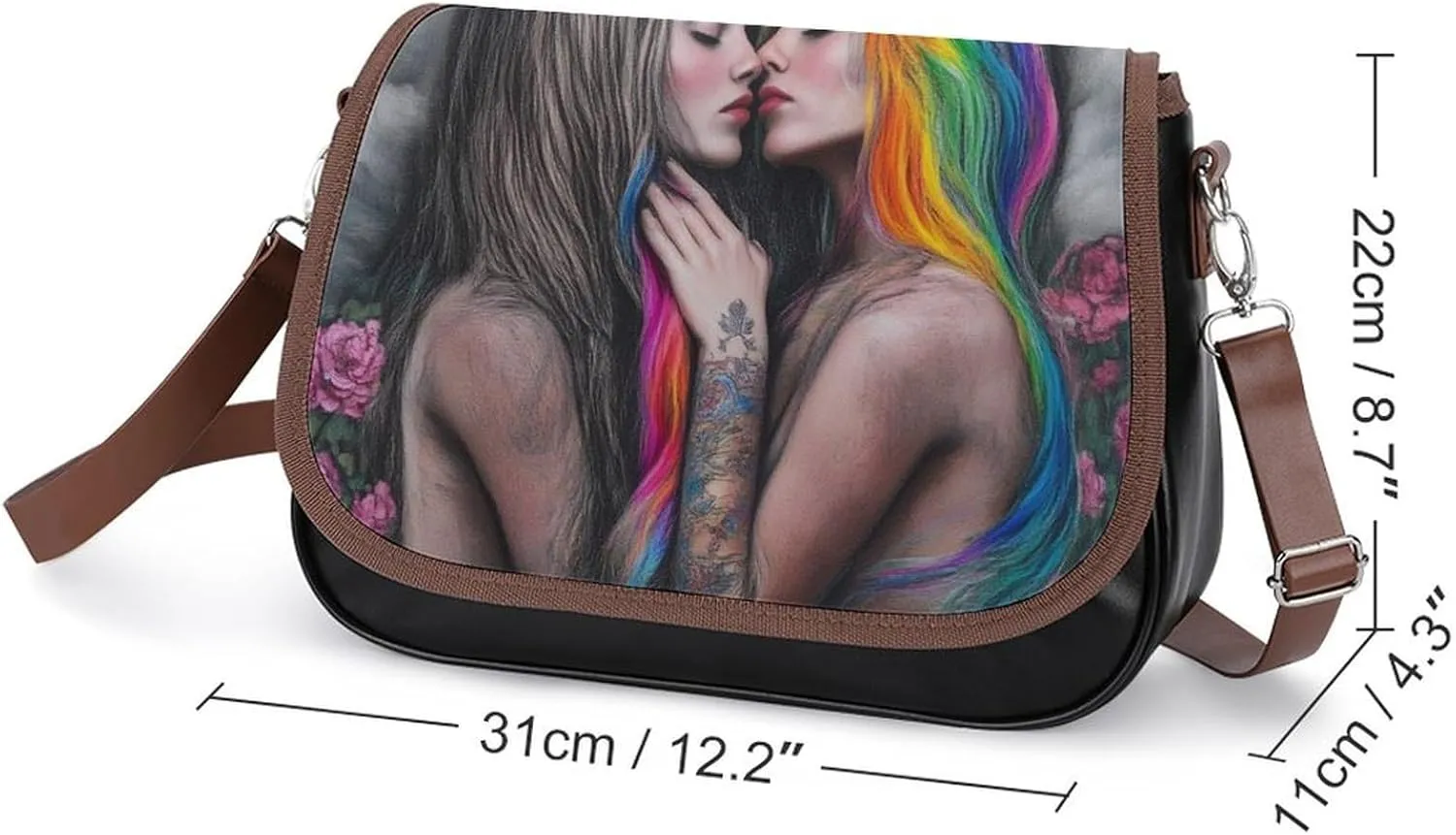Small Crossbody Handbags Pu Leather Purse Travel Shoulder Bag with Adjustable Strap
