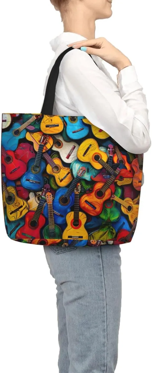 Small Rainbow Print Tote Bags Reusable Grocery Bag Shoulde Bag Handbag For Office Shopping Travel Women Casual Work
