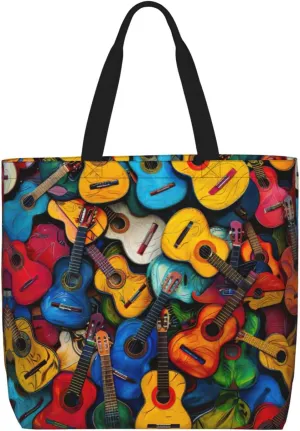Small Rainbow Print Tote Bags Reusable Grocery Bag Shoulde Bag Handbag For Office Shopping Travel Women Casual Work