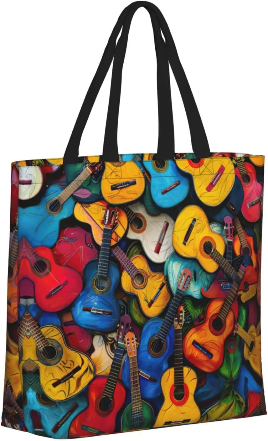 Small Rainbow Print Tote Bags Reusable Grocery Bag Shoulde Bag Handbag For Office Shopping Travel Women Casual Work