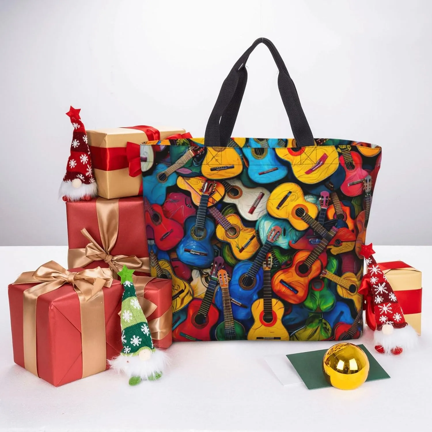 Small Rainbow Print Tote Bags Reusable Grocery Bag Shoulde Bag Handbag For Office Shopping Travel Women Casual Work