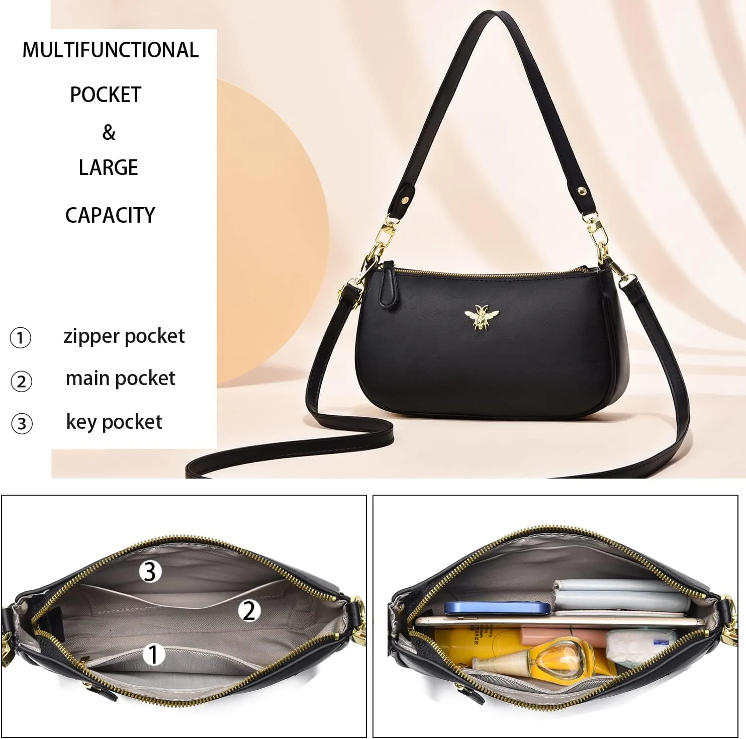 Small Tote Shoulder Bags Purses for Women Retro Classic Crossbody Bags Cute Clutch Purse and Handbag