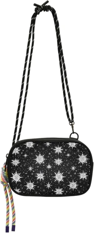 Snowflakes Pattern Print Crossbody Handbags for Women Walking, Hiking Lightweight Shoulder Phone Purse