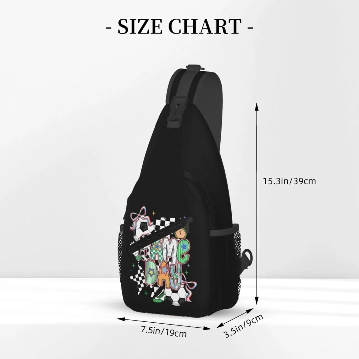 Soccer Football Crossbody Bag Adjustable Sling Bag Casual Chest Bags Travel Shoulder Backpack